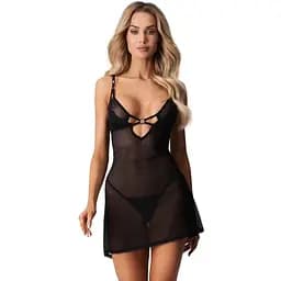 Комплект белья Obsessive Alliane L/XL (черный)