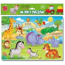 Дитячий м'який пазл "Зоопарк" Vladi Toys VT1102-17, 24 елемента