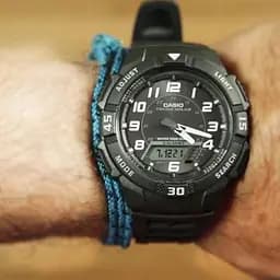 Наручні чоловічі годинники електронні круглі оригінал з Японії Casio Collection AQ-S800W-1BVEF - мініатюра 3