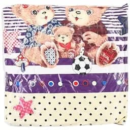 Подушка Homefort Дачная 50x50 см гипоаллергенная ткань фиолетовая с рисунком медведя