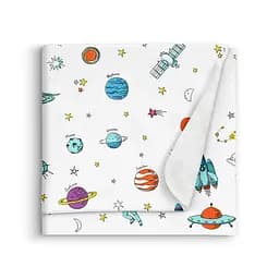 Пелюшки фланелеві Cosas Spaceman 100x120 см, білі - мініатюра 2