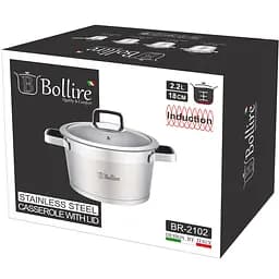 Каструля Bollire Palermo, з кришкою, срібляста, 18 см, 2,2 л (BR-2102) - мініатюра 3