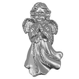 Новорічна підвіска MIS LT Янгол молиться 3х2х6 см срібний