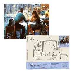 Набір для розпису по номерах "Зустріч у кав`ярні" 40*50 см