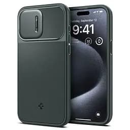 Чохол із захистом камери Spigen Optik Armor (MagFit) Abyss Green для iPhone 15 Pro (ACS06739) - мініатюра 2