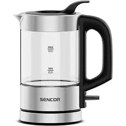 Электрочайник Sencor 0.5 л Strix пластик в комплекте 2 стакана + 2 ложки стекло нержавеющая сталь kuh0015372