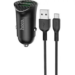 Автомобільний зарядний пристрій Hoco Z39 QC3.0 Black 2 USB + USB Cable XiaomicroUSB