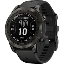 Смарт-годинник Garmin Fenix 7 Sapphire Solar Black DLC Titanium with Black Band (010-02540-34/35)