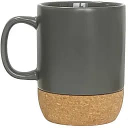 Чашка керамічна МВМ My Home з підставкою, 320 мл, сіра (KP-14 GRAY)