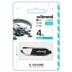 Флеш-накопичувач Wibrand USB 2.0 Aligator 4Gb чорний - мініатюра 2