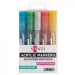 Набор маркеров Santi Glitter акриловые 5 шт. (391029)