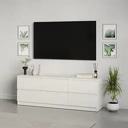 Тумба під телевізор MebelStar Нео 6Ш 150x43x53 см Аляска білий (MBS-1278)