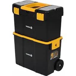 Ящик для інструментів Vorel на 2 колесах з ручкою пластиковий 2 секції 46х26х62/83 см (78731)