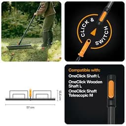 Граблі сталеві для очищення газонів Fiskars OneClick 57 см (1080680) - мініатюра 2