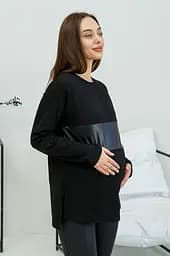 Лонгслів зі шкіряною вставкою для вагітних та годуючих Mexico 44 Lullababe Чорний LB06MX136 - мініатюра 2