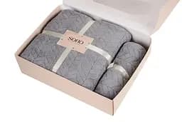 Набір рушників Soho Cold gray, в коробці, 35х75 см +70х140 см, 2 шт., сірий (1173К) - мініатюра 3