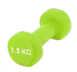 Гантель вінілова PowerPlay 1,5 кг. PP_4103 Зелена 1 шт (PP_4103_1,5kg)