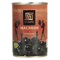 Маслины Ellada черные с косточкой 420 г (873889)