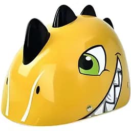 Дитячий захисний шолом MS 4888 з дизайном динозавра з вентиляцією і регулюванням розмір 26х21х18 см жовтий