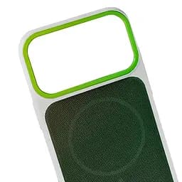 Чохол Epik PC TechWoven Hybrid with MagSafe для Apple iPhone 15 Pro Max (6.7) White / Green - мініатюра 2