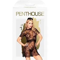 Комплект платье с баской, украшением и стрингами Penthouse Poison Cookie Black L/XL
