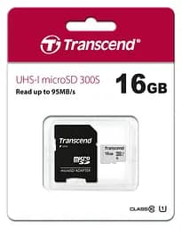 Transcend Карта пам'яті microSD 16GB C10 UHS-I R95/W10MB/s + SD - мініатюра 3