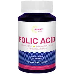 Фолієва кислота Sunny Caps 400 мкг 100 капсул