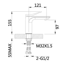 Змішувач для раковини Qtap Presto QTPRE270GRP45581 Graphite - мініатюра 2