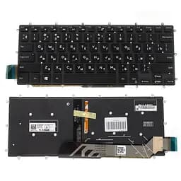 Клавіатура для ноутбука DELL (Inspiron: 5378), rus, black, без фрейма, підсвічування клавіш(WHITE)