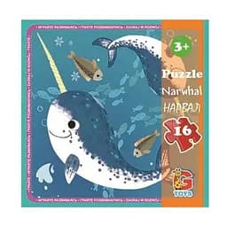 Пазли в океані. Нарвал LO4 G-Toys 16 елементів (4824687638389)