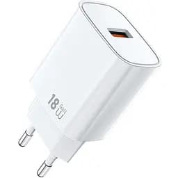 Мережевний зарядний пристрій WIWU G006 Essen QC3.0 18W GaN 1USB-A White