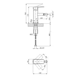 Змішувач для біде Kroner KRM Ems - C020 (CV012073) - мініатюра 7