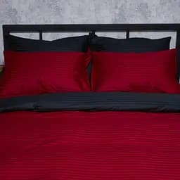 Комплект постільної білизни Moon&Star Satin Stripe Dark Romance King Size 220x240 наволочки 4х50х70 - мініатюра 5