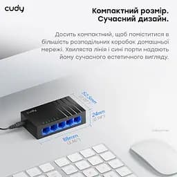 Комутатор 5-портовий некерований Cudy GS105D гігабітний (73-00505) - мініатюра 6