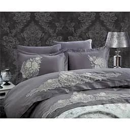 Комплект постельного белья Dantela Vita Jenna Antracit с кружевом. Евро Разноцветный 000230345