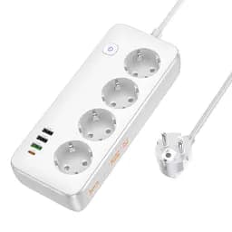 Мережевий подовжувач Hoco AC22 Sunlight 4-bit (PD30W/1C3A) Desktop Socket White