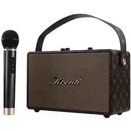 Портативна колонка ретро для караоке Kisonli G100 Bluetooth 1800 mAh 20 Вт 1 мікрофон Brown