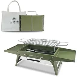 Charmline 14x9 дюймов настольный угольный гриль, подъемная сетка для гриля, экономя место для внутреннего и внешнего.