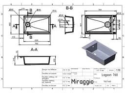 Кухонна мийка Miraggio Lagoon 760 sand 0002088, Sand - мініатюра 2