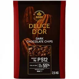 Шоколад чорний Delice D'or Р512, 55% калети 2.5 кг