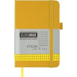 Книга записна Buromax Etalon в клітинку 140х95 мм жовта 96 аркушів (BM.296160-08)