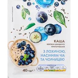 Каша вівсяна Премія з лохиною, насінням чіа та чорницею, 40 г (879639)