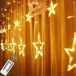 Світодіодна кімнатна гірлянда штора Sun Lamp Ясні Зорі 138 led з пультом управління 220v гірлянда для штор