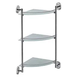 Полка стеклянная угловая 3-х ярусная Lidz (CRG)-114.10.03