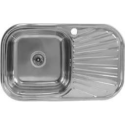 Кухонна мийка Platinum 7848 з нержавіючої полірованої сталі 0.8 мм прямокутна 78x48 см (000000515)