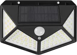 Вуличний ліхтар настінний Yiwu 100 LED з датчиком руху та сонячною панеллю для фасадів воріт двору HP-L-7