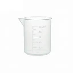Пластиковый мерный стакан 100 мл с носиком и градуировкой измерительный стаканчик, Kitchen Master Прозрачный 87379