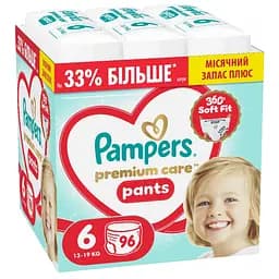 Подгузники-трусики Pampers Premium Care Pants Размер 6 (13-19 кг) 96 шт.