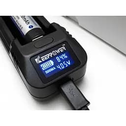 Зарядний пристрій Keeppower L1 LCD USB (1А) для акумуляторів - мініатюра 4