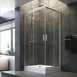 Душове огородження 5-corner Pivot AM.PM Gem 90×90 см, без піддону, чорний матовий профіль W90UG-405-9090-BT